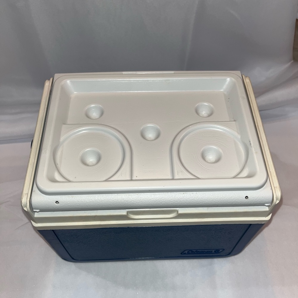 Coleman Flip Top Lid Personal Mini Cooler 5205 6 Pack Blue Lunchbox Made USA - Picture 6 of 11